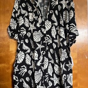 Topshop Black and White Starfish Print Romper NWT